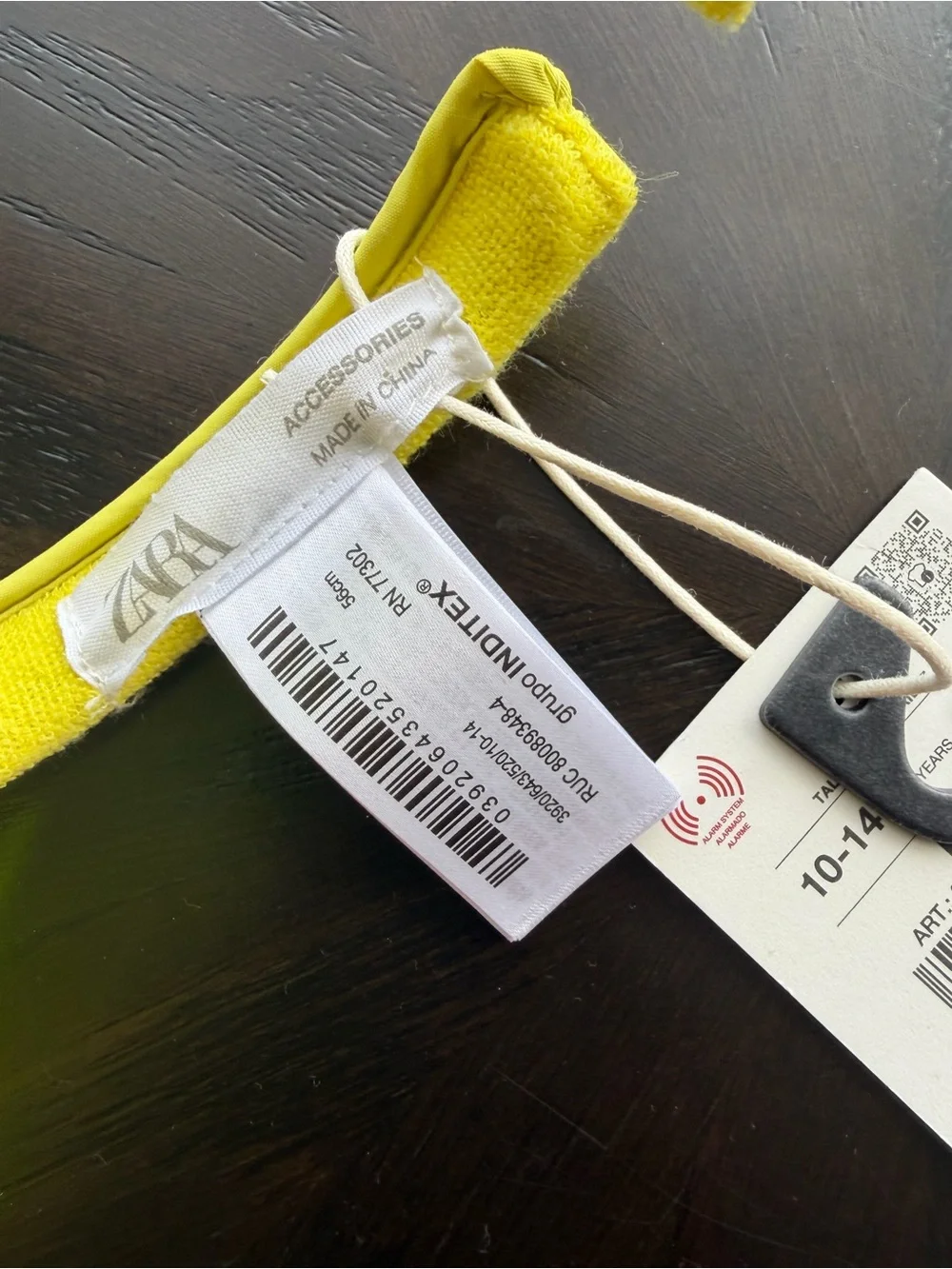 Zara Kids Neon Lime Transparent Visor with Yellow Band